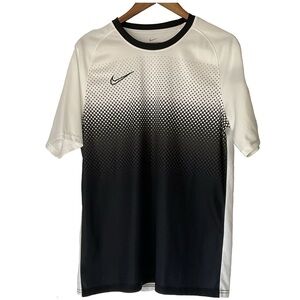 NIKE Men’s Dri-Fit Active Academy Soccer Black White Short Sleeve Shirt; Size L